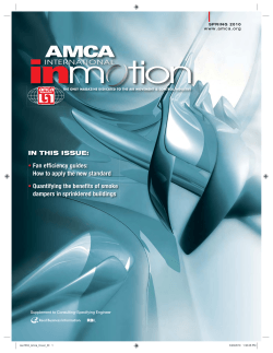 IN THIS ISSUE: Fan efficiency guides: How to apply the new standard