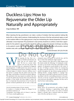 Duckless Lips: How to Rejuvenate the Older Lip Naturally and Appropriately C