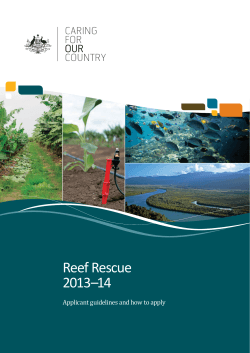 Reef Rescue 2013–14 Applicant guidelines and how to apply