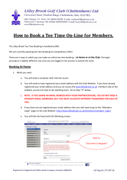 How to Book a Tee Time On-Line f or Members.