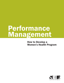 Performance Management How to Develop a Women’s Health Program