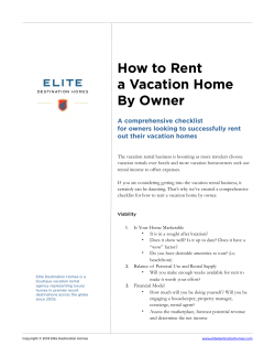 How to Rent a Vacation Home By Owner A comprehensive checklist