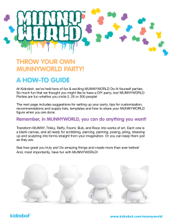 THROW YOUR OWN MUNNYWORLD PARTY! A HOW-TO GUIDE