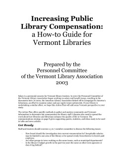 a How-to Guide for Vermont Libraries Increasing Public
