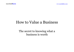 How to Value a Business The secret to knowing what a marshall