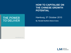 HOW TO CAPITALISE ON THE CHINESE GROWTH POTENTIAL