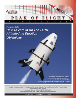 How To Zero In On The TARC Altitude And Duration Objectives Feature Article: