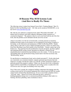 10 Reasons Why BUR Systems Leak