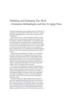 Validating and Evaluating Your Work