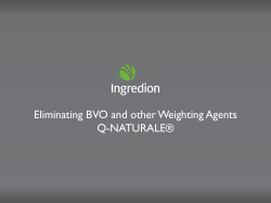 Eliminating BVO and other Weighting Agents Q-NATURALE®