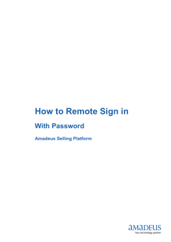How to Remote Sign in With Password  Amadeus Selling Platform