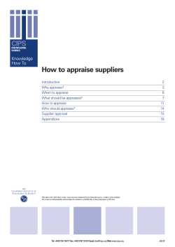 How to appraise suppliers