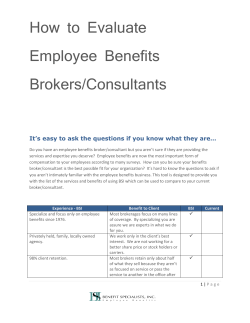 How to Evaluate Employee Benefits Brokers/Consultants