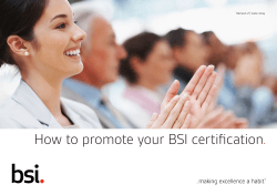 How to promote your BSI certification . Version 2 | June 2014