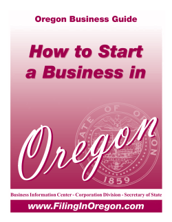 How to Start a Business in www.FilingInOregon.com Oregon Business Guide
