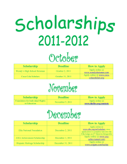 Scholarship Deadline How to Apply