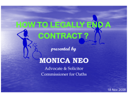 HOW TO LEGALLY END A CONTRACT ? MONICA NEO presented by