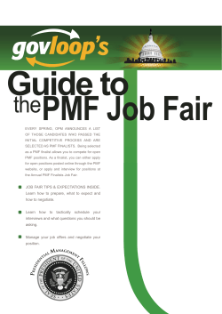 PMF Job Fair Guide to s ‘