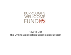 H t U How to Use the Online Application Submission System