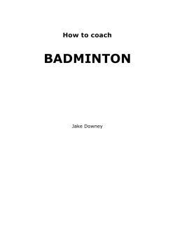 BADMINTON How to coach  Jake Downey