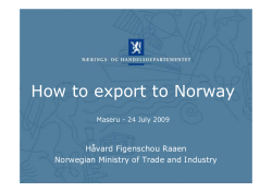 How to export to Norway Håvard Figenschou Raaen