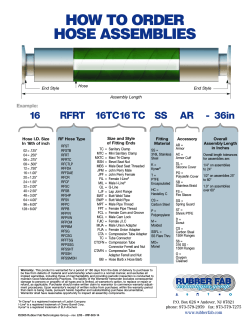 HOW TO ORDER HOSE ASSEMBLIES