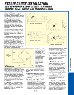 STRAIN GAUGE INSTALLATION HOW TO POSITION STRAIN GAUGES TO MONITOR