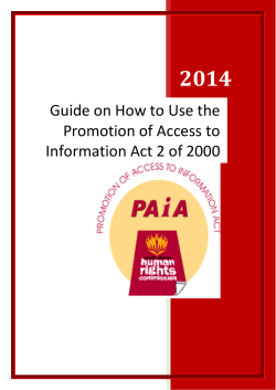 2014  Guide on How to Use the Promotion of Access to