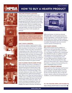 HOW TO BUY A HEARTH PRODUCT FACTSHEET