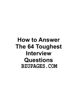 BZUPAGES.COM How to Answer The 64 Toughest Interview