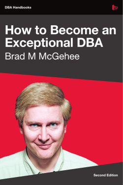 How to Become an Exceptional DBA Brad M McGehee DBA Handbooks