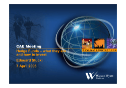 CAE Meeting – what they are Hedge Funds and how to invest