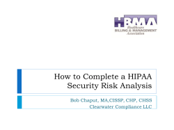 How to Complete a HIPAA Security Risk Analysis Clearwater Compliance LLC