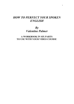 HOW TO PERFECT YOUR SPOKEN ENGLISH By Valentine Palmer