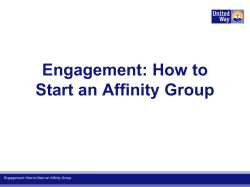 Engagement: How to Start an Affinity Group