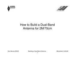 How to Build a Dual-Band Antenna for 2M/70cm Don Murray W9VE