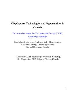 CO Capture Technologies and Opportunities in Canada