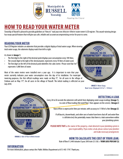 HOW TO READ YOUR WATER METER