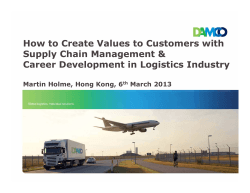 How to Create Values to Customers with Supply Chain Management &amp;