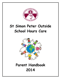 St Simon Peter Outside School Hours Care Parent Handbook 2014