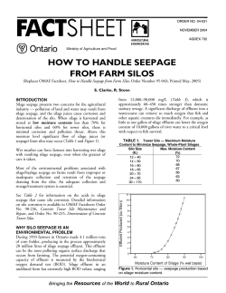 HOW TO HANDLE SEEPAGE FROM FARM SILOS