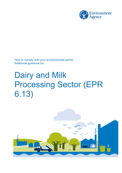 Dairy and Milk Processing Sector (EPR 6.13)