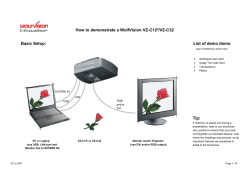 How to demonstrate a WolfVision VZ-C12²/VZ-C32 Basic Setup: List of demo items:
