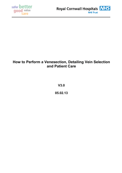 How to Perform a Venesection, Detailing Vein Selection and Patient Care  V3.0