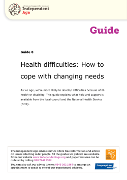 Guide Health difficulties: How to cope with changing needs Guide 8