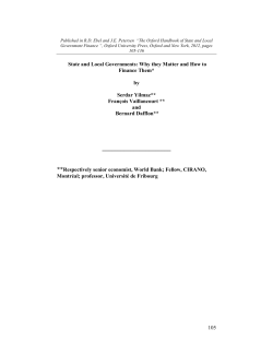 Published in R.D. Ebel and J.E. Petersen  “The Oxford... Government Finance “, Oxford University Press, Oxford and New York,...