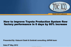 How to improve Toyota Production System flow