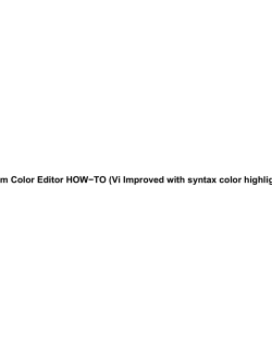 Vim Color Editor HOW−TO (Vi Improved with syntax color highlighting)