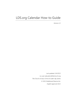 LDS.org Calendar How-to Guide