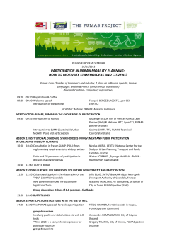 PARTICIPATION IN URBAN MOBILITY PLANNING: HOW TO MOTIVATE STAKEHOLDERS AND CITIZENS?